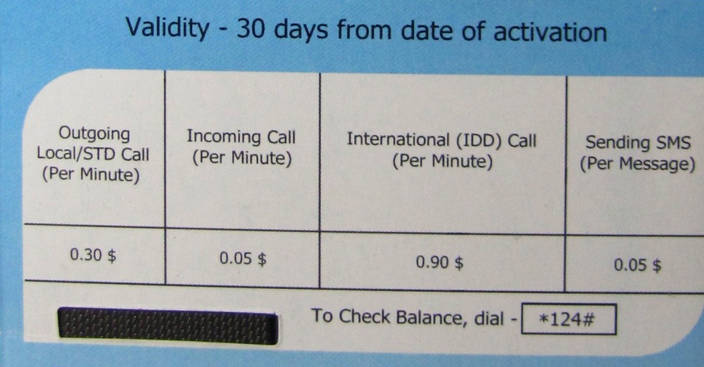 Myanma Post SIM call rates in Yangon, Myanmar 2013. Image David DuByne