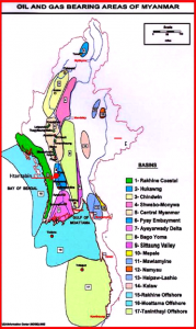 Oil Bearing Basins in Myanmar 2013