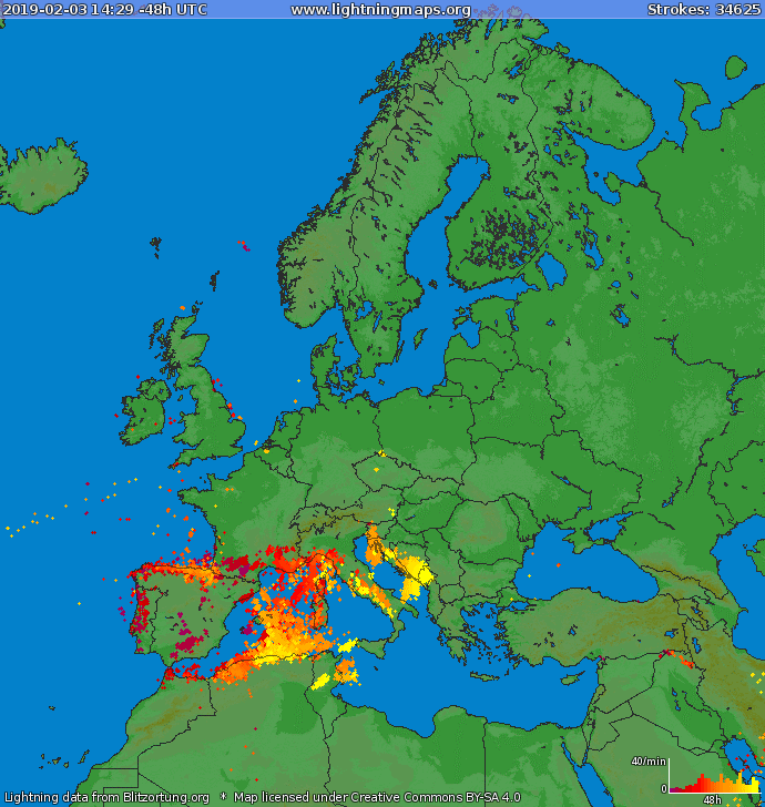 Lightningmaps. 2012 Great Britain and Ireland Floods. Blitzortung.